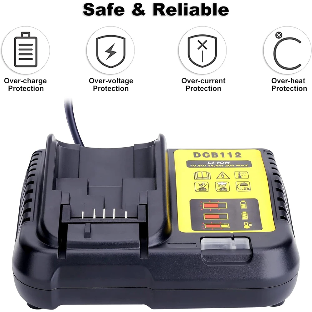 

Power Tool Accessories Parts For DeWalt 18V 20V Lithium Battery DCB120 DCB140 DCB183 DCB206 DCB609 Charger DCB112 DCB115 DCB105