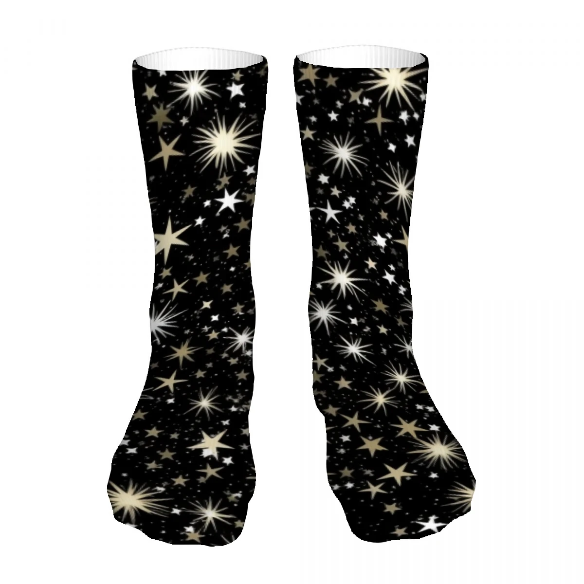 Different Color Stars Pattern Mens Womens Funny Crew Socks Cool 3D Printed Design Socks Fashion Comfortable Basketball Socks