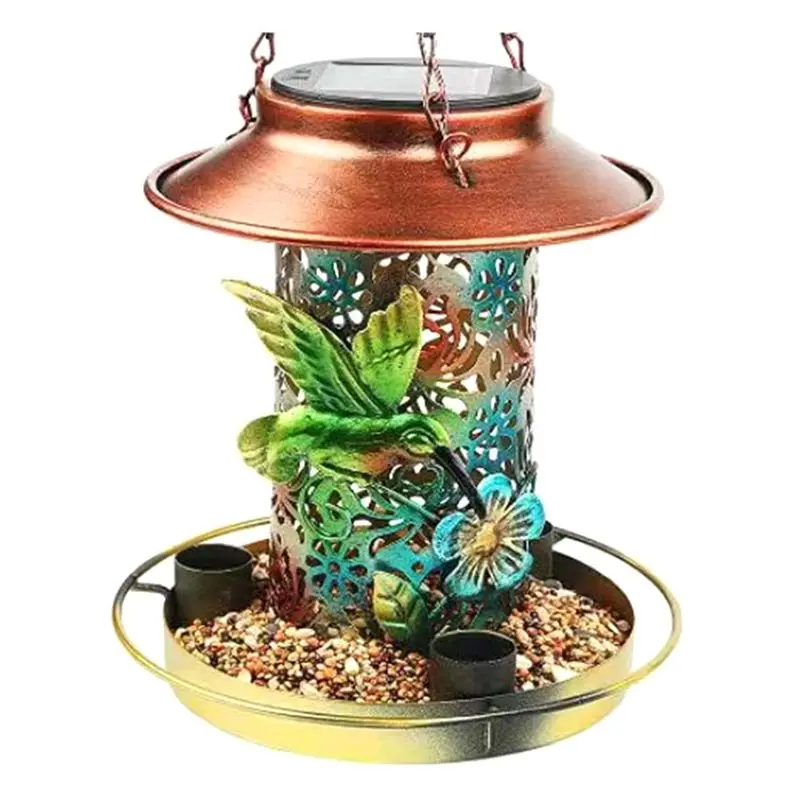 

A56P-1 Piece Solar Bird Feeder For Outdoors Hunging, Metal Waterproof Outside Wild Bird Feeders, As Shown Cardinals Feeders