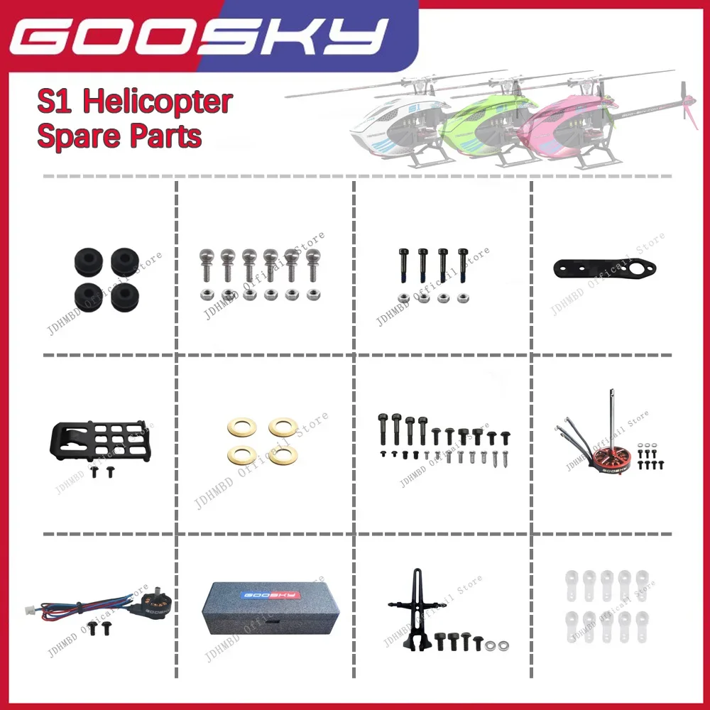 GOOSKY-S1ヘリコプタースペアパーツ、バッテリー固定ブラケット、モーターネジベアリング