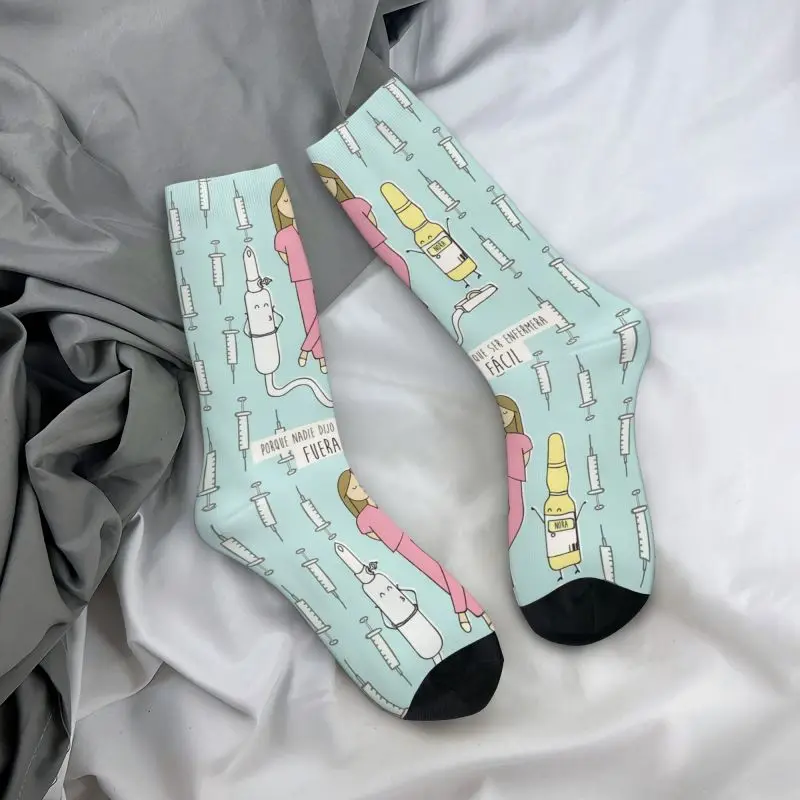 Cartoon Ladies Nurse Doctor Printed Men Women Crew Socks Unisex Cute 3D Printed Dress Socks