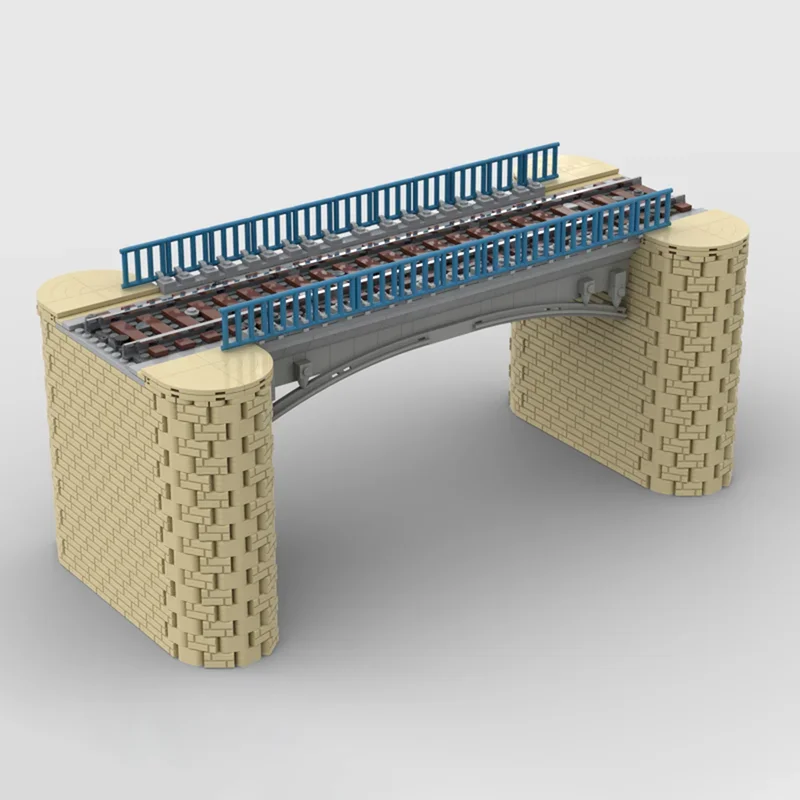 Modelo de Trem Ferroviário, Blocos de Construção MOC, Modelo de Ponte Ferroviária Moderna, Blocos Modulares de Tecnologia, Brinquedo de Presente, Conjunto DIY para Montagem