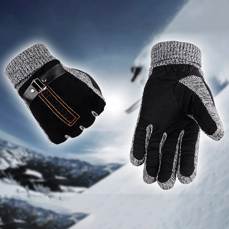 1 par de guantes gruesos antipilling para hombre, guantes térmicos de invierno para hombre, guantes de invierno con pantalla táctil para ciclismo al aire libre, protección contra el frío