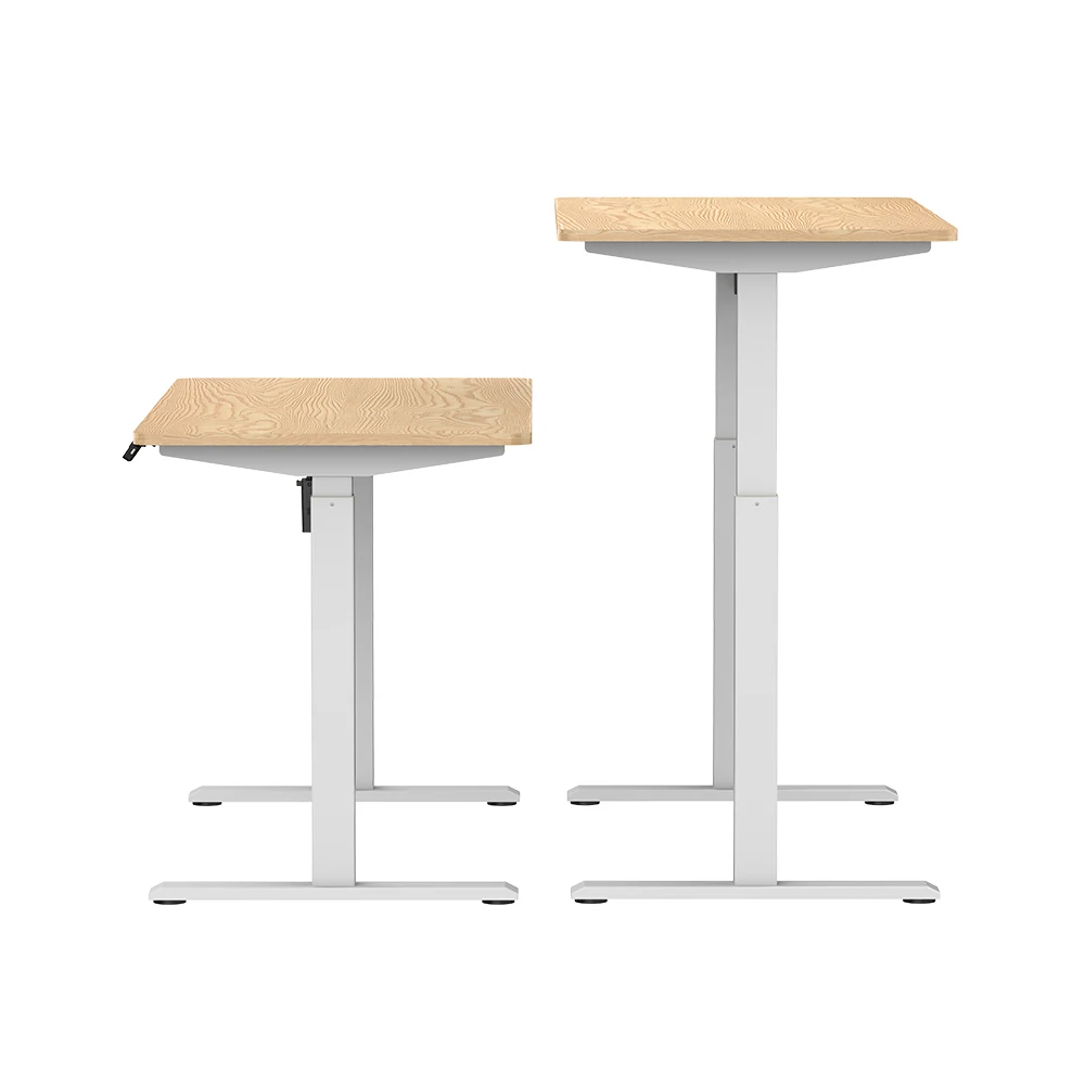 Image 3: Cadre de table électrique réglable pour bureau assis-debout avec un moteur, 2 niveaux de réglage de la hauteur, pour bureau