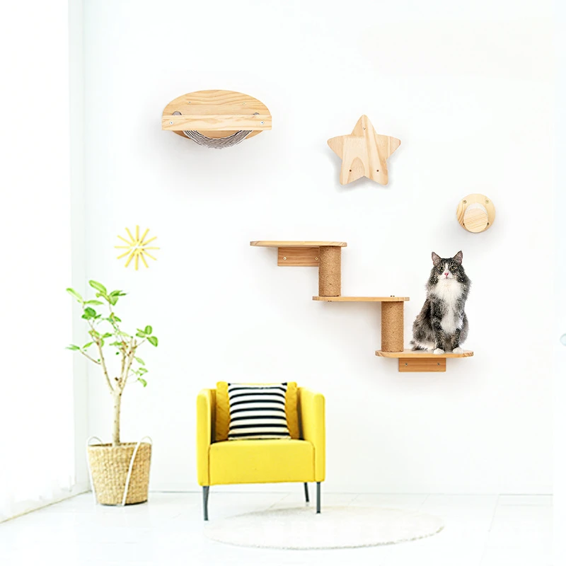 

Каркас для лазанья для кошек из цельного дерева, бесплатная комбинация, настенная рамка для лазанья для кошек, домашнее настенное подвесное гнездо для кошек, портативные товары для домашних животных