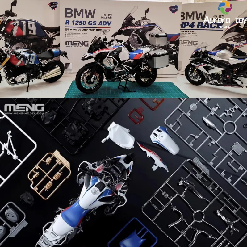 1/9 Meng Bmw R 1250 Gs Adv Waterbird Off-Road Travel Motorcycle Mt-005s Assemble Figure Model Collectible Children Birthday Gift