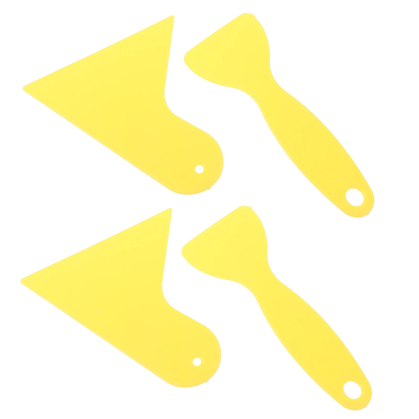 

4Pcs Plastic Scraper Tools Yellow Shovels for Car Window Decal Squeegee Film Gadgets Auto Vinyl Wallpaper Smoothing Triangle