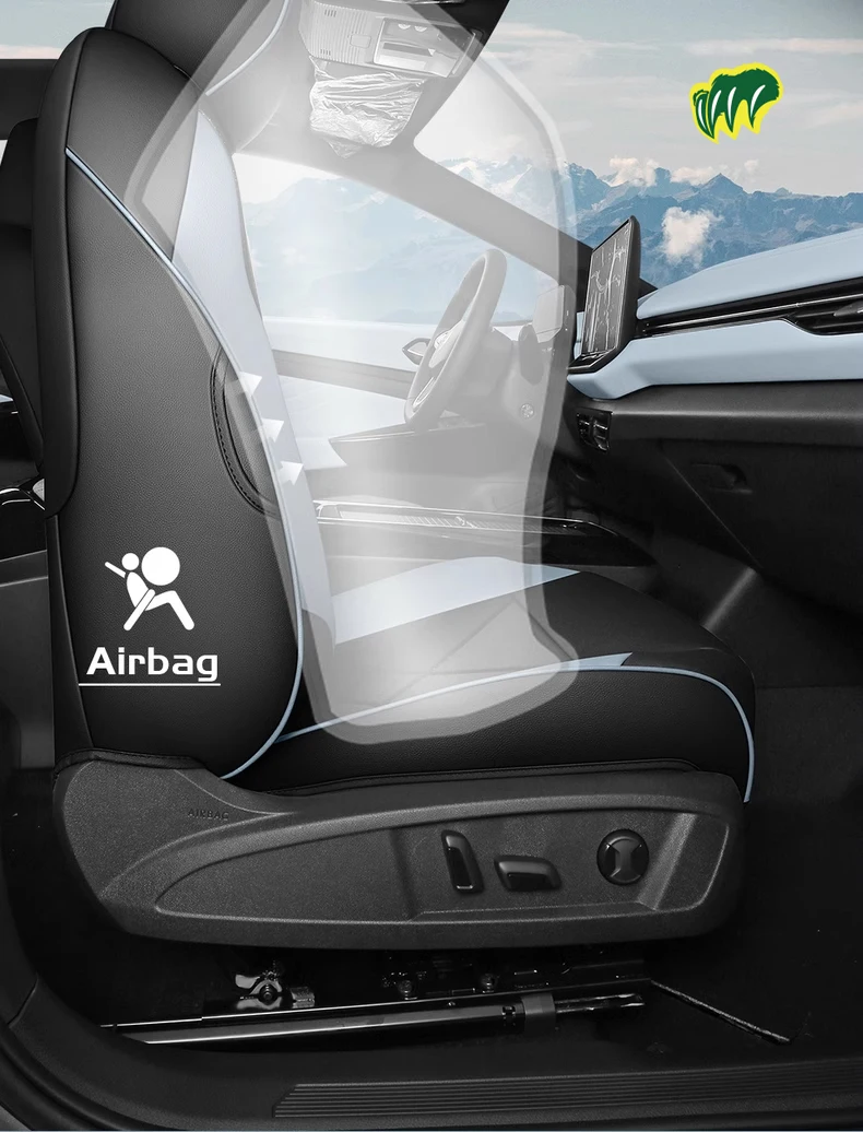 لغطاء مقعد السيارة الأيسر لسيارة VW ID.4 X CROZZ 2021-25 واقي مقعد مناسب تمامًا لجميع المواسم ملحقات داخلية محيطة بالكامل #5