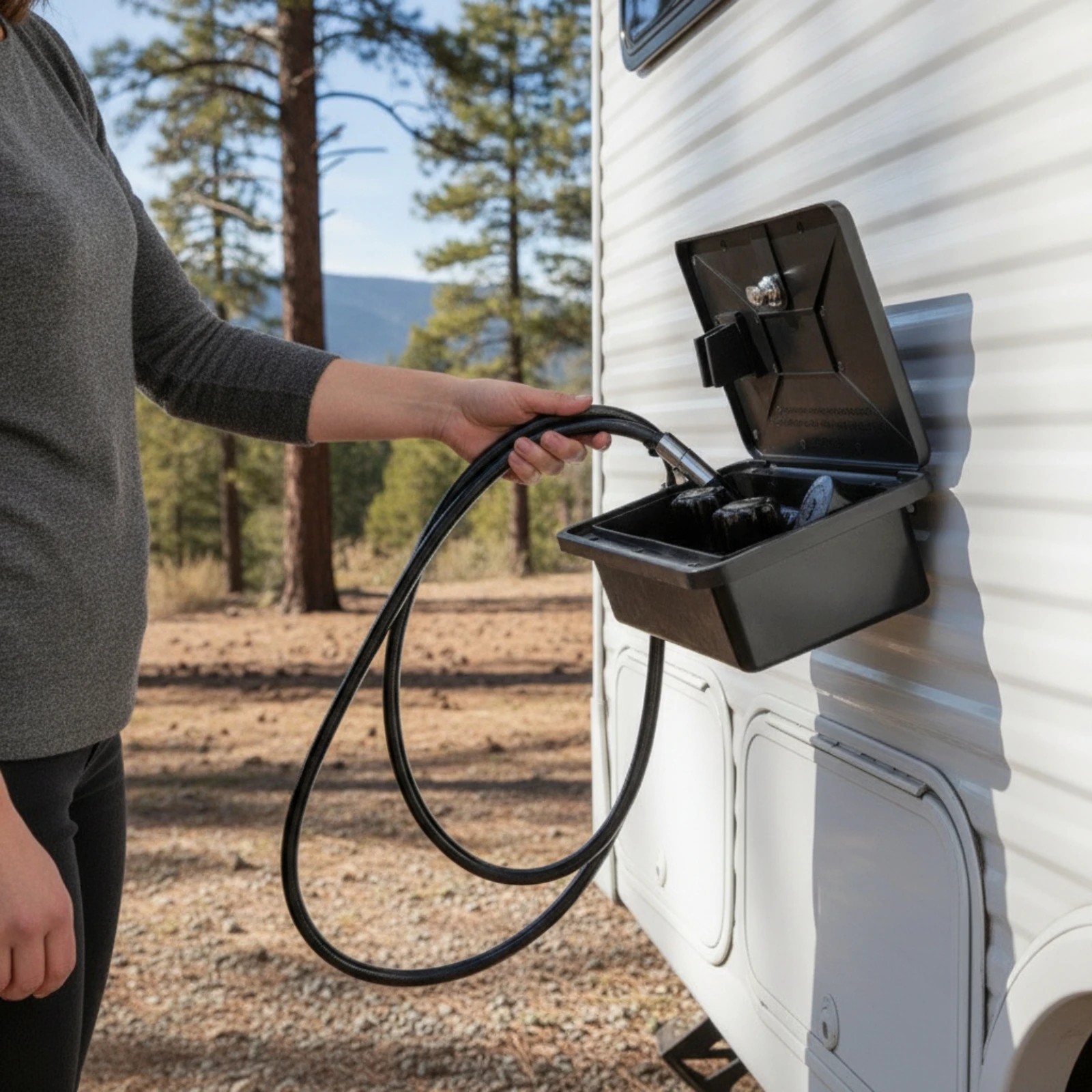 RV Exterior Shower Box with Lock Protected RV Exterior Shower Box Hardware Sturdy Easy to Install for Campers, Motorhomes