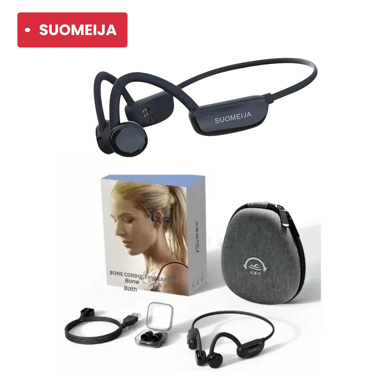 

Bone Conduction headphones swimming headphones IP8 waterproof Bluetooth 5.4 open ear sports headphones with MP3 player and 32G