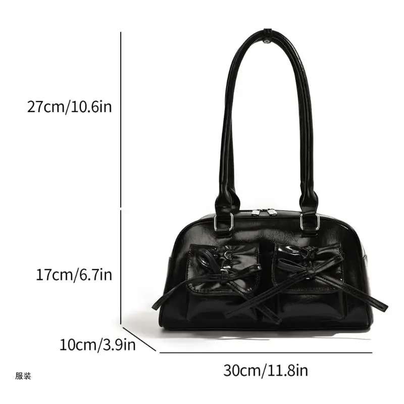 D0UD 2024 nuevos bolsos hombro con lazo, bolso Color sólido para axila, bolso para axila para chica, bolsos para