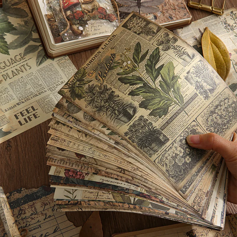 30 Stück Vintage INS Material Papier Planer handgemachte DIY Scrapbooking Tagebuch Album Hintergrund Papier Bastelbedarf
