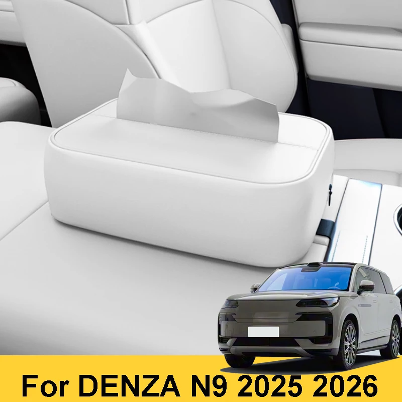 

For DENZA N9 2025 2026 Car Tissue Box Armrest Box Co-pilot Steering Wheel Hanging Tissue Bag Seat Decoration Interior Accessory