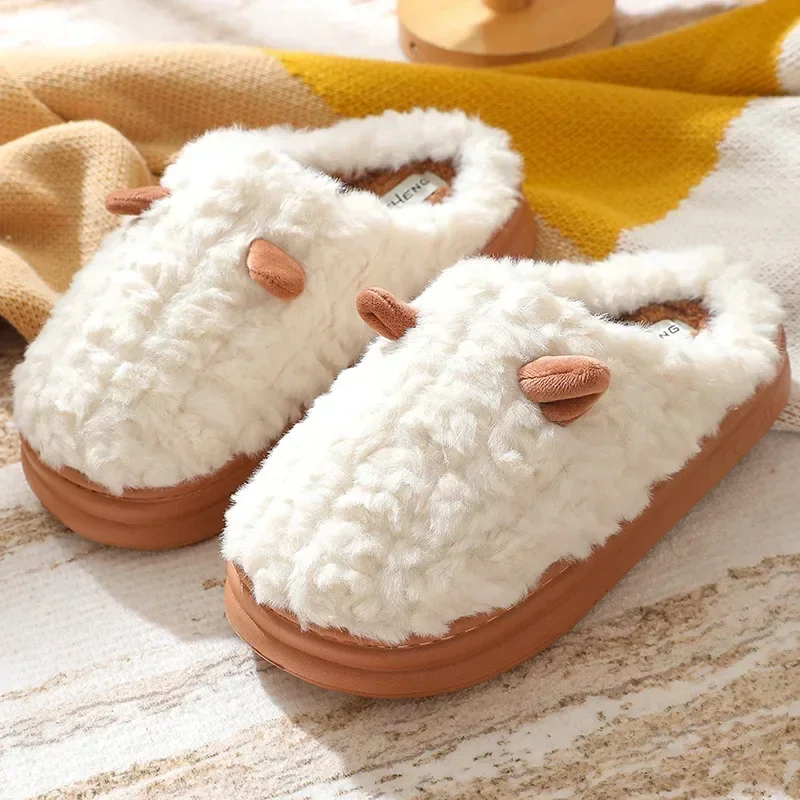 Damespantoffels Winter Nieuwe Cartoon Home Paar Warme antislip pluche katoenen pantoffels Dikke zolen Vloer Anti-koude pantoffels