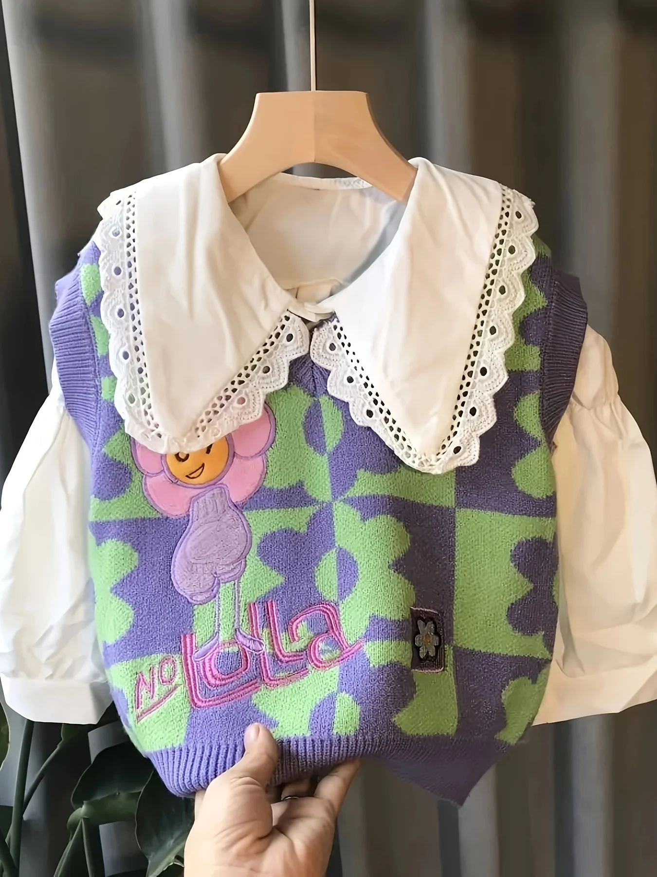 Mädchen Pullover Weste Strickwaren Frühling und Herbst Neuer Stil Modischer Baby Mädchen Pullover