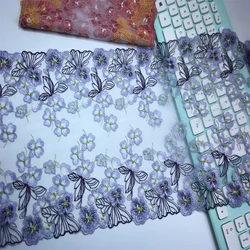 Embroidery Tulle Lace Trim DIY Dress Sewing Fabrics Floral Embroidered Quality Mesh Lace for Lingerie Accessories Needle Work