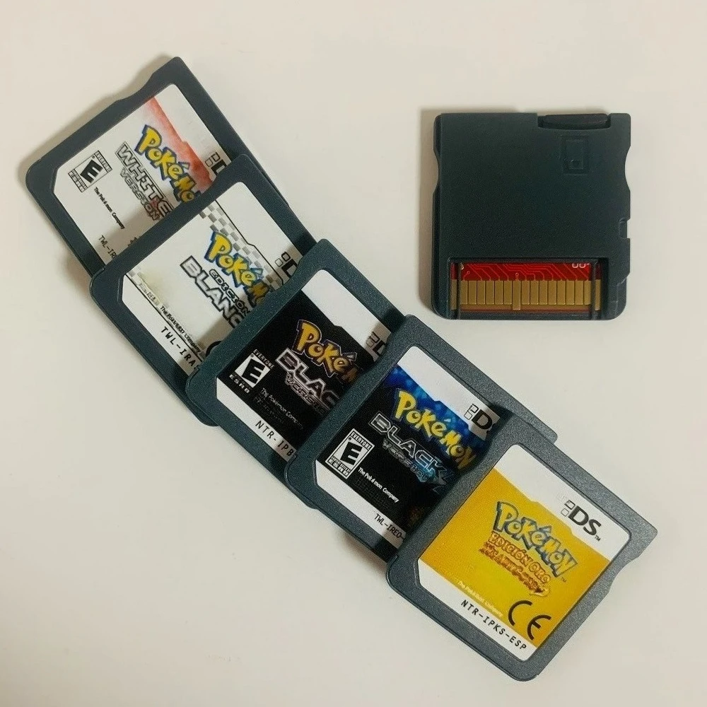 

USA NOE ESP Pokémon Black and White 1 2 Black and White HeartGold SoulSilver Compatible with DS NDS 3DS Game Cartridge