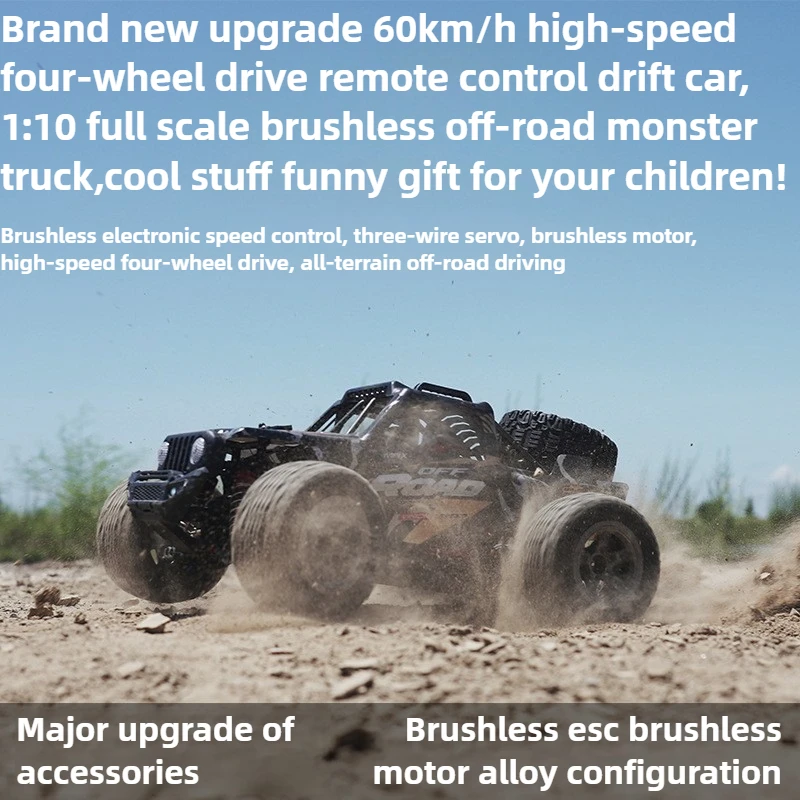 

Kawaii Toy Car Funny Gift-1:10 Full Scale Brushless Off-road Rc Cars,60km/h High-speed 4WD Rc Truck,Monster Truck,Toys for Kids