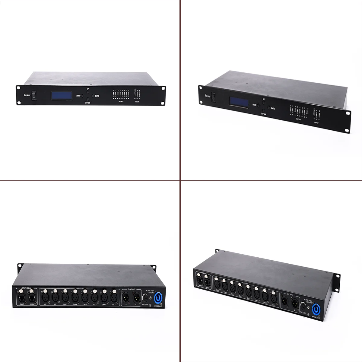 جديد 3/5 دبوس Artnet Dmx 8 طرق شبكة موسع الناتج 8x512 4096 قنوات للمرحلة Dj وحدة تحكم في الإضاءة Artnet إلى عقد DMX