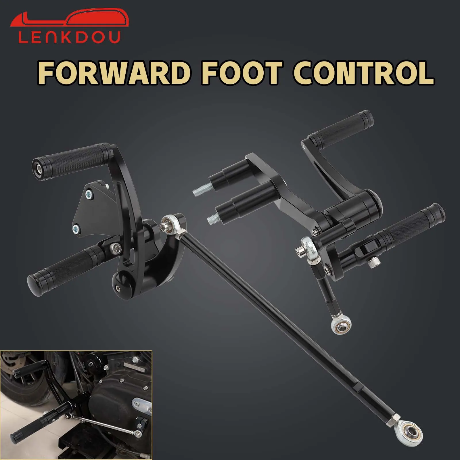 

Motorcycle Aluminum Forward Controls Foot Pegs Kit For Harley Softail Standard Fat Boy Street Bob FXBB Low Rider FXLR 2018-2023