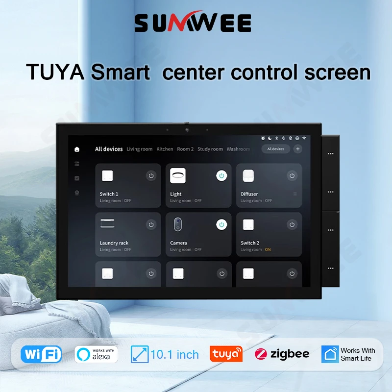 Tuya Smart Home Control Panel 10inch multilingual Touch Screen Built-in Bluetooth Zigbee gateway Multifunction Scene switch WIFI