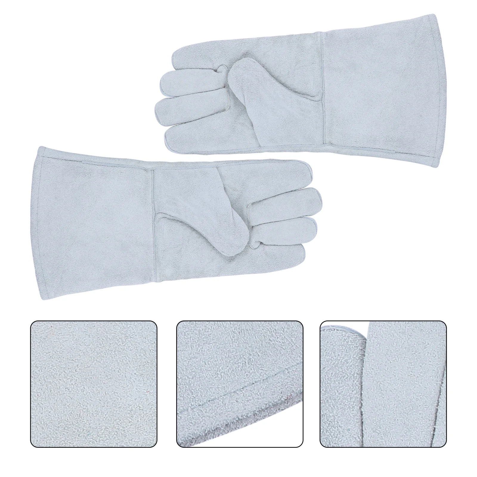 

1Pair Welding Gloves Heat Resistant Genuine Cowhide for Men Women Unisex Rigger Outdoor Camping Cold Weather Work Safety