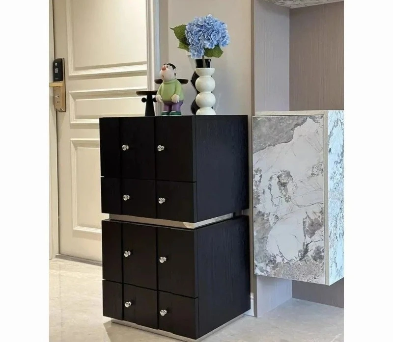 Solid wood module combination cabinet, small apartment bedside table, light luxury style, office