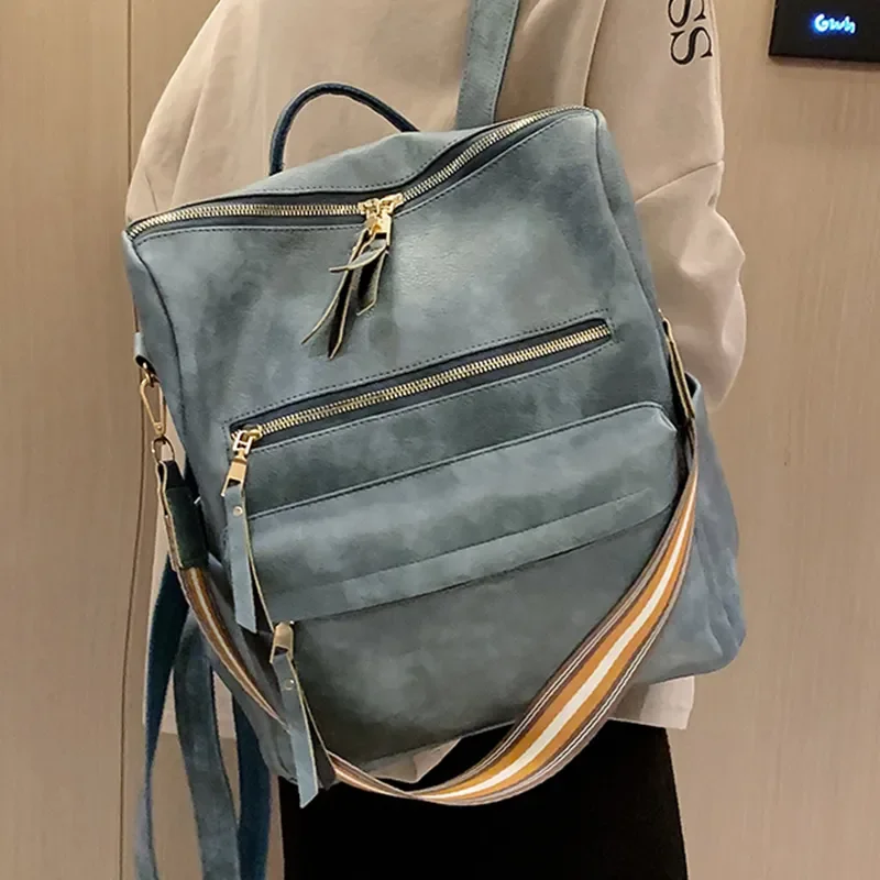 2024 New Designer Women Backpack Large Capacity Bag Multifunction Shoulder Bag Women Leather Travel Backpack Fashion School Bags