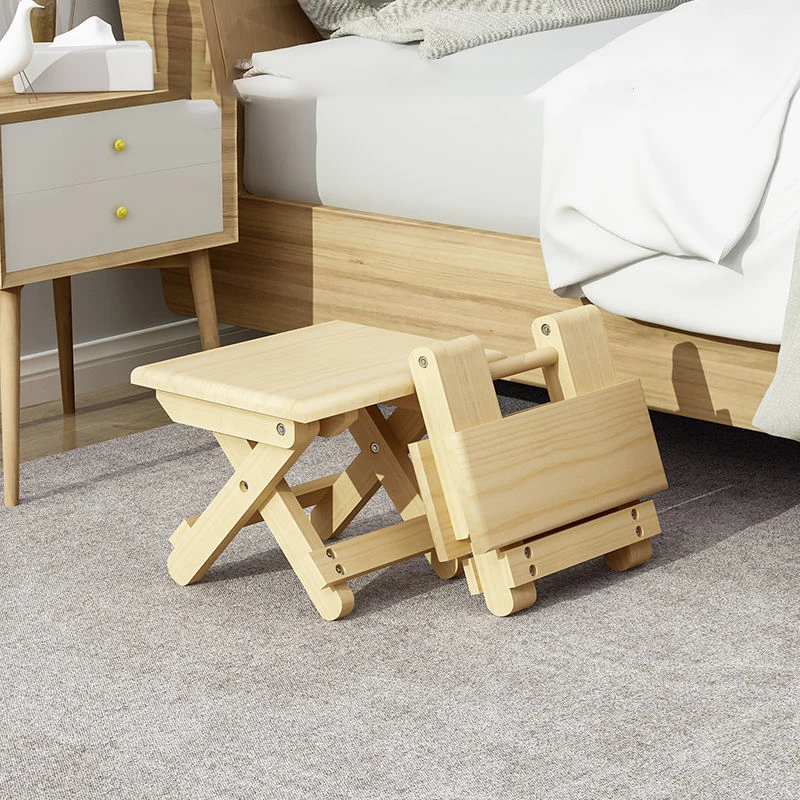 Folding Vanzlife Solid Wooden Stool Chair Portable Train Fold Stools Adult Organizing Small Chair Foldable Bench Furniture