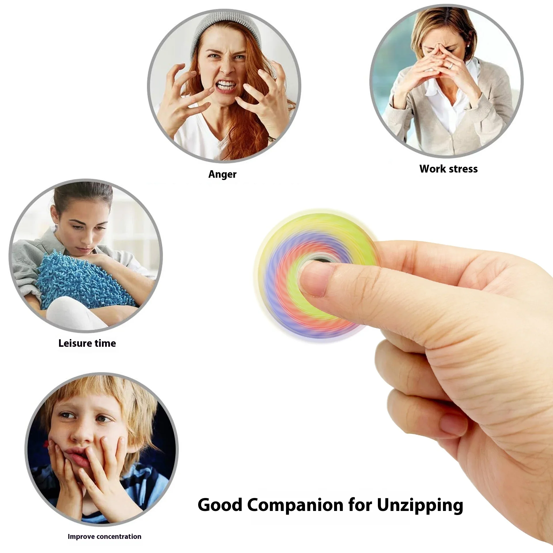 6/12PCS Colorful Mandala Pattern Small Portable Fidget Spinners Fun Kids Birthday Party Favors Anxiety ADHD Stress Relief Toy