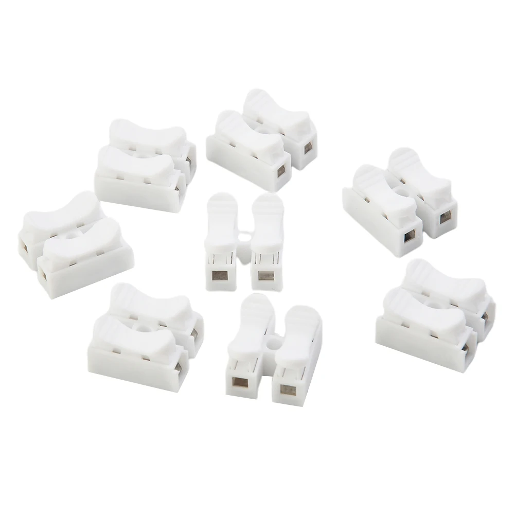 20Pcs CH2 Spring Quick Wire Connector Splice Cable Clamp Terminal Block Fit LED Strip Light Lock Wire Terminals