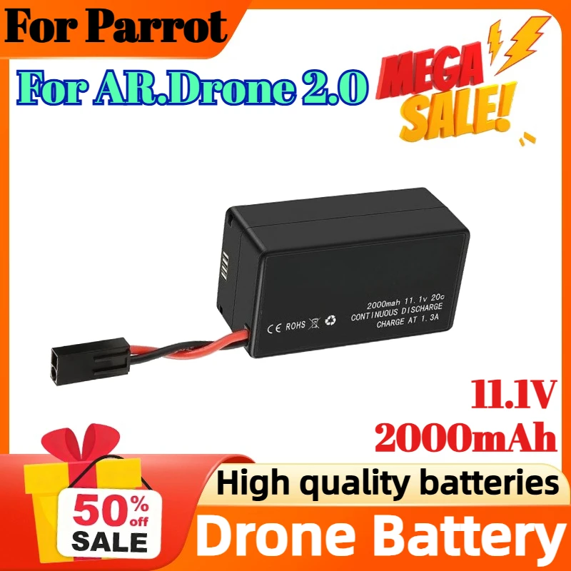 

2000mAh 11.1V 20C for Parrot AR.Drone 2.0 Quadcopter Long Flight Time Recyclable High Power Drone Battery