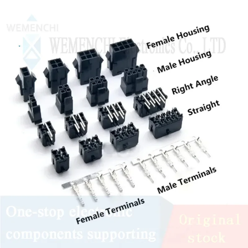 10sets Micro-Fit 3.0 3.0mm Pitch Connector Double row 2P 4P 6P 8P - 24Pin Mini 5557/43020 Housing Receptacle Terminals