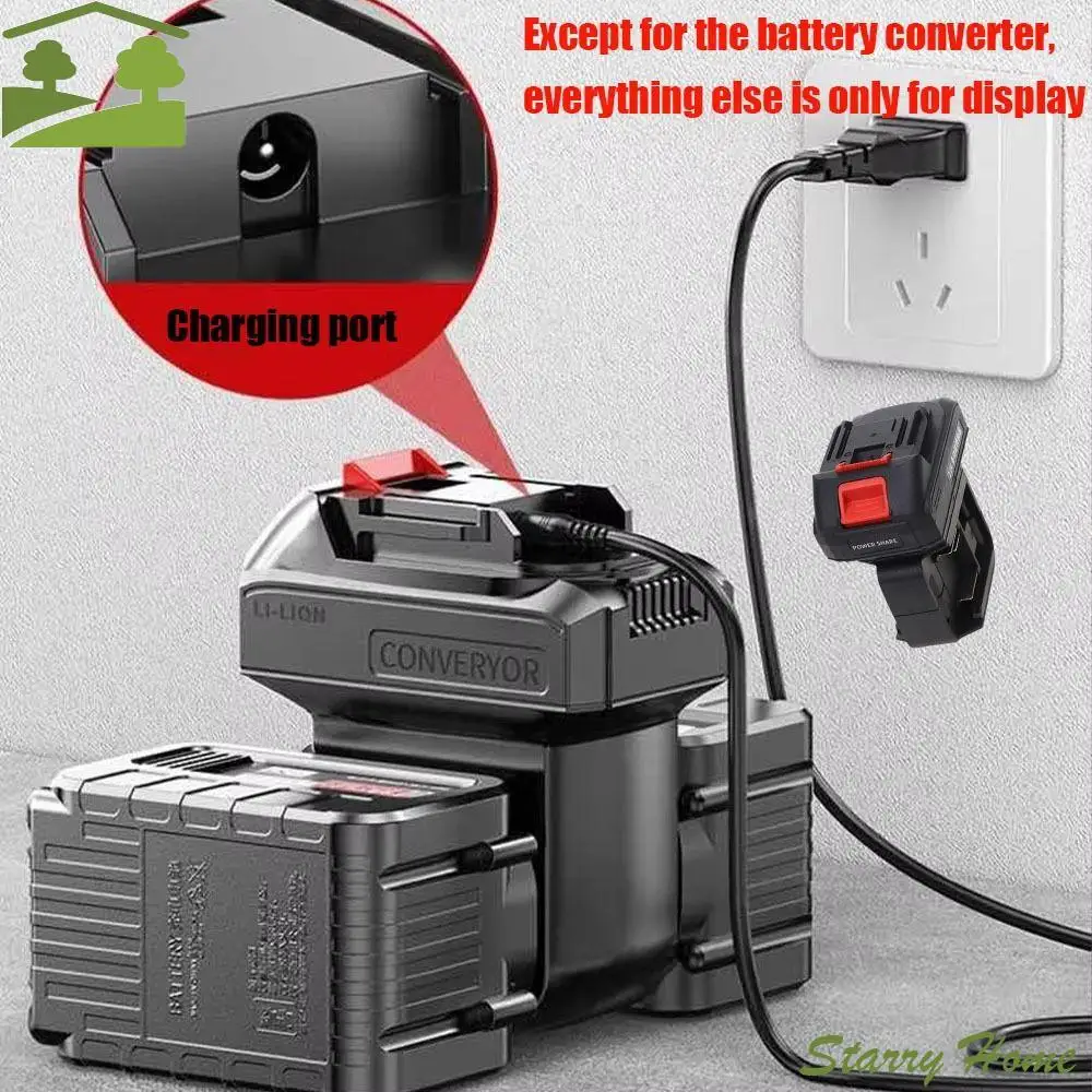 

Plastic Battery Converter Black Battery Adapter 2 In 1 Battery Converter One-to-two Universal Electrical Tool Accessory DIY