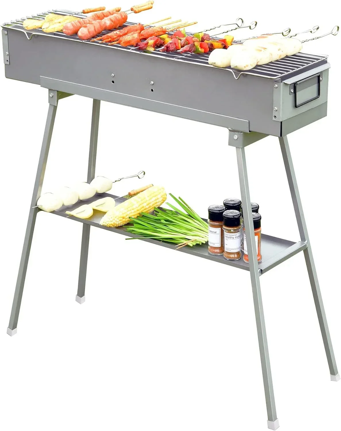 Lamb Skewer Folded Camping Barbecue Grill for Garden Backyard Party Picnic Travel Outdoor Cooking