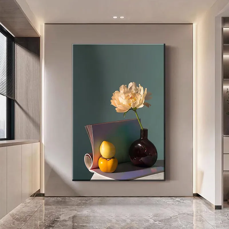 

Modern Still Life Painting, Flower Posters, Vase Album Canvas Paintings, Wall Paintings with Photo Frames, Home Decoration