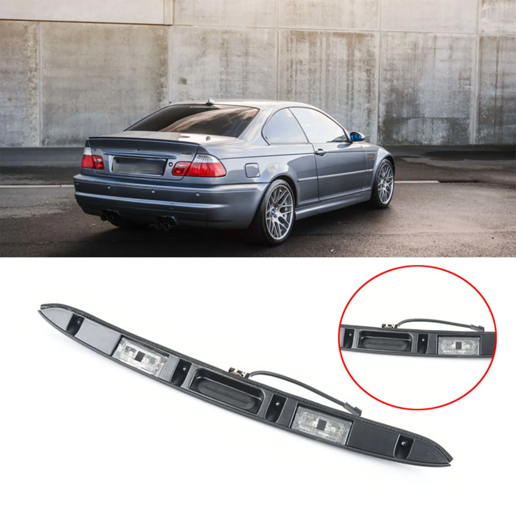 غطاء حقيبة السيارة مع زر المفتاح ، أسود ، BMW E46 ، 325I ، 323I ، 328I ، 51137171699