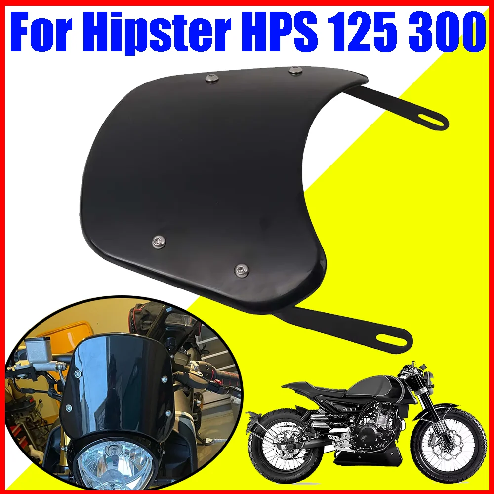 For FB Mondial Hipster HPS 125 300 Motorcycle Accessories Retro Windscreen Windshield Wind Screen Deflector Cover Guard