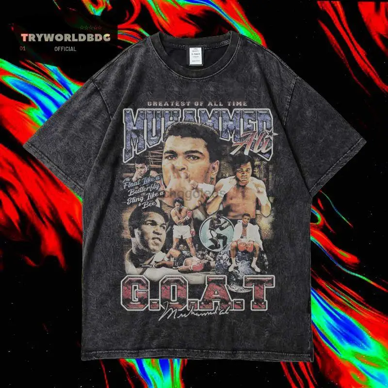 TRYWORLDBDG OFFICIAL MUHAMMED ALI KAOS OVERSIZED   KAOS WASHED   STONE WASH   OVERSIZED T SHIRT   KAOS MUHAMMED ALI G. A. O. T W