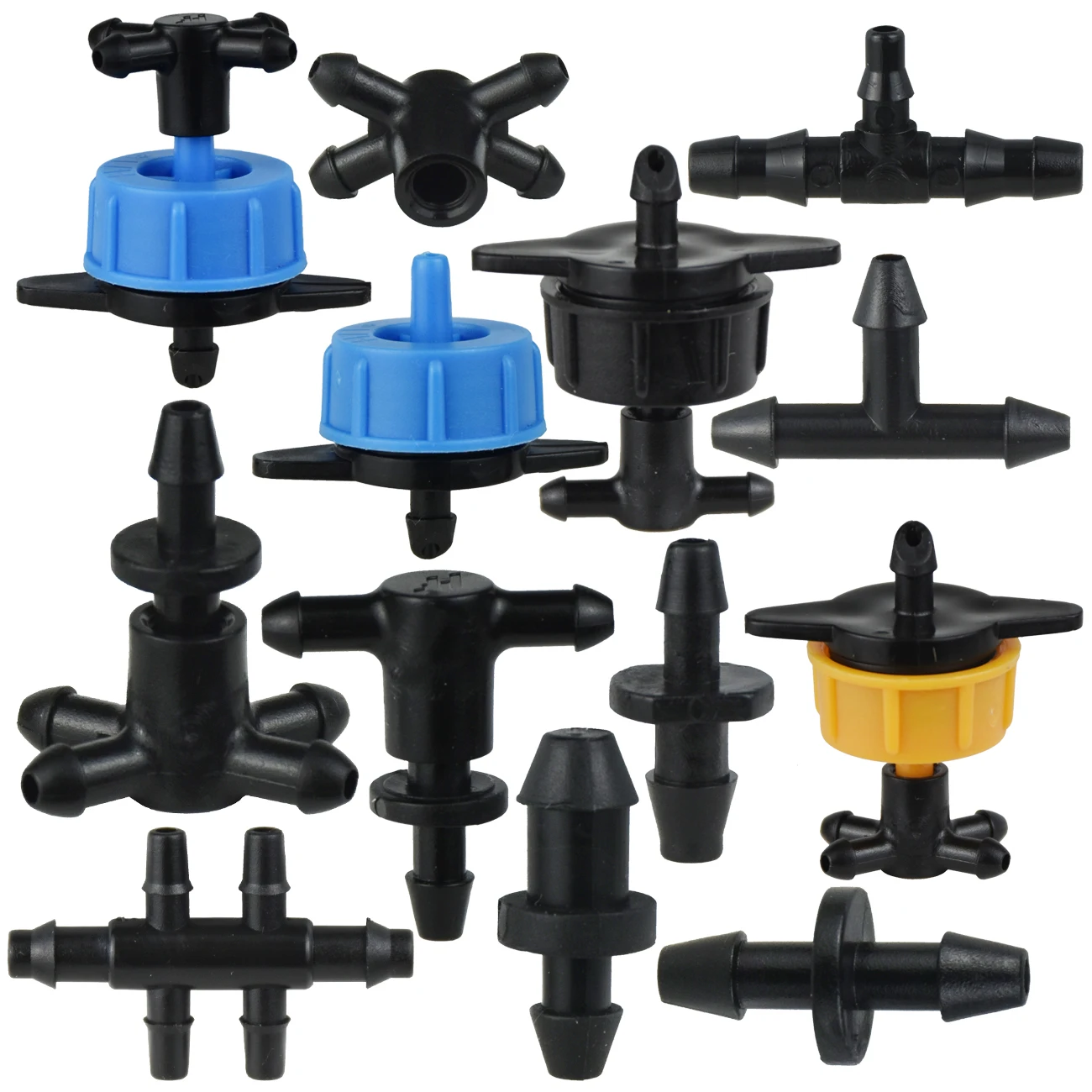 KESLA Garden Drip Irrigation Connector Dripper 4/7mm to 3/5mm Hose Bend Arrow Emitter Watering Sprinkler 1/8" 4-Way Water Pipe