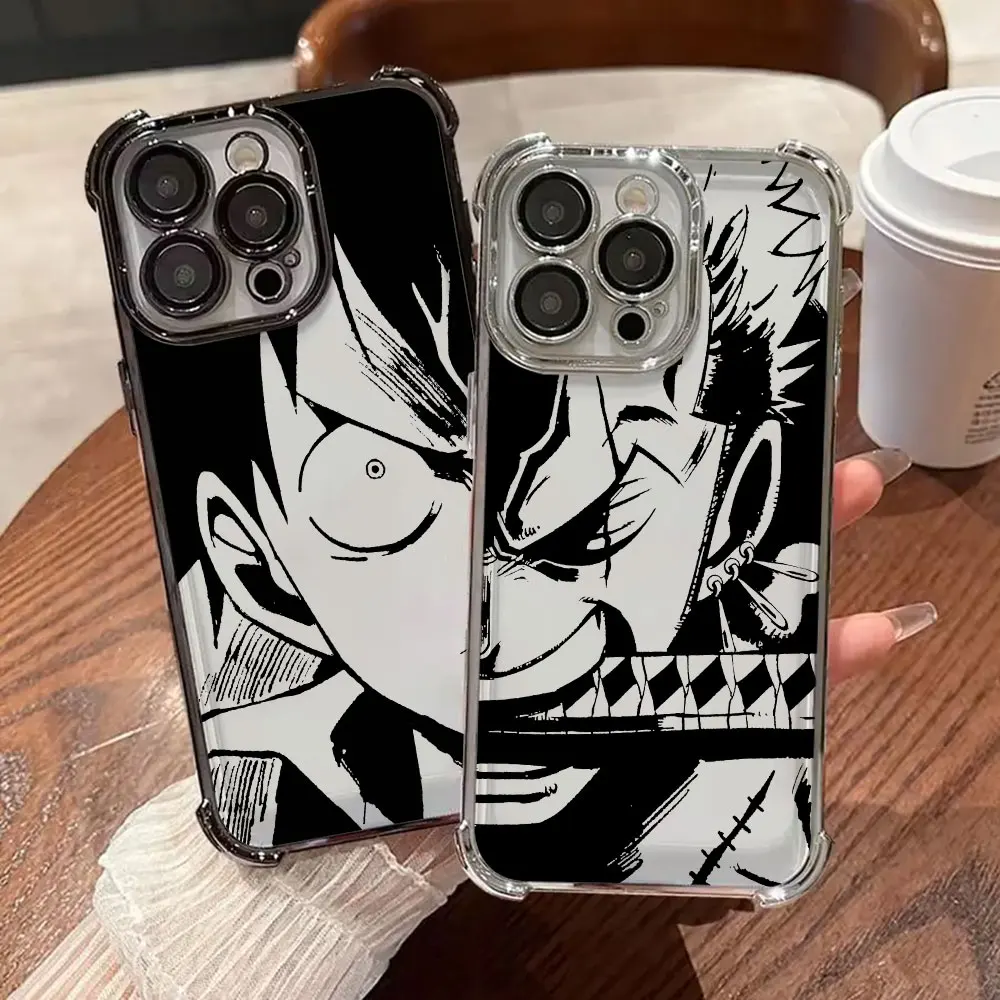 Phone Case For iPhone 18 13 15 16 17 Pro Max 14 Plus 11 17Air 16 E 13 18Pro Soft Shockproof Cover Luffys Zoros Ones Anime Pieces