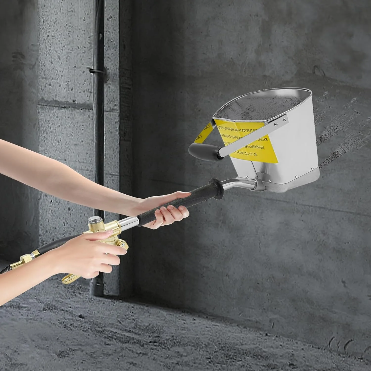 4ジェット空気圧式セメントスタッコスプレーガン、モルタルプラスターテクスチャホッパースプレーヤー、3.5リットル自動エアペイントツール