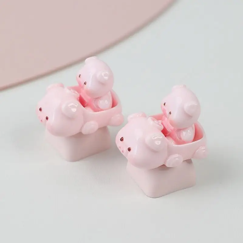 DIY Fliggy Mechanical Keyboard Personalized Keycap Cute Pink Cross Decompression Keyboard Keycaps Decoration