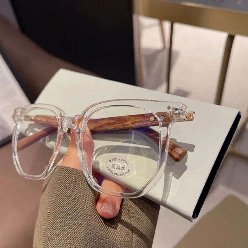 Vintage Große Rahmen Holzmaserung Bein Myopie Brille TR Anti Blau Licht Schmerzen Brillen High Definition Presbyopie Brille für Frauen – Detail 24