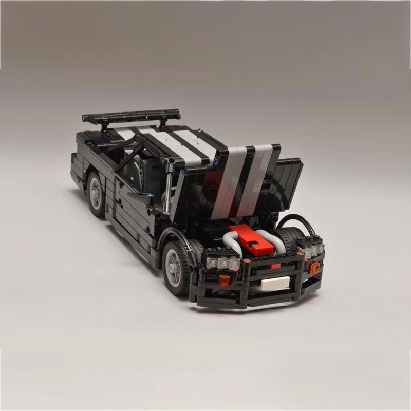 NEW Technical Nissan Skyline R34 Black Devil Pull Back Sports Car Model Building Blocks City Enlighten Bricks DIY Toys For Boys