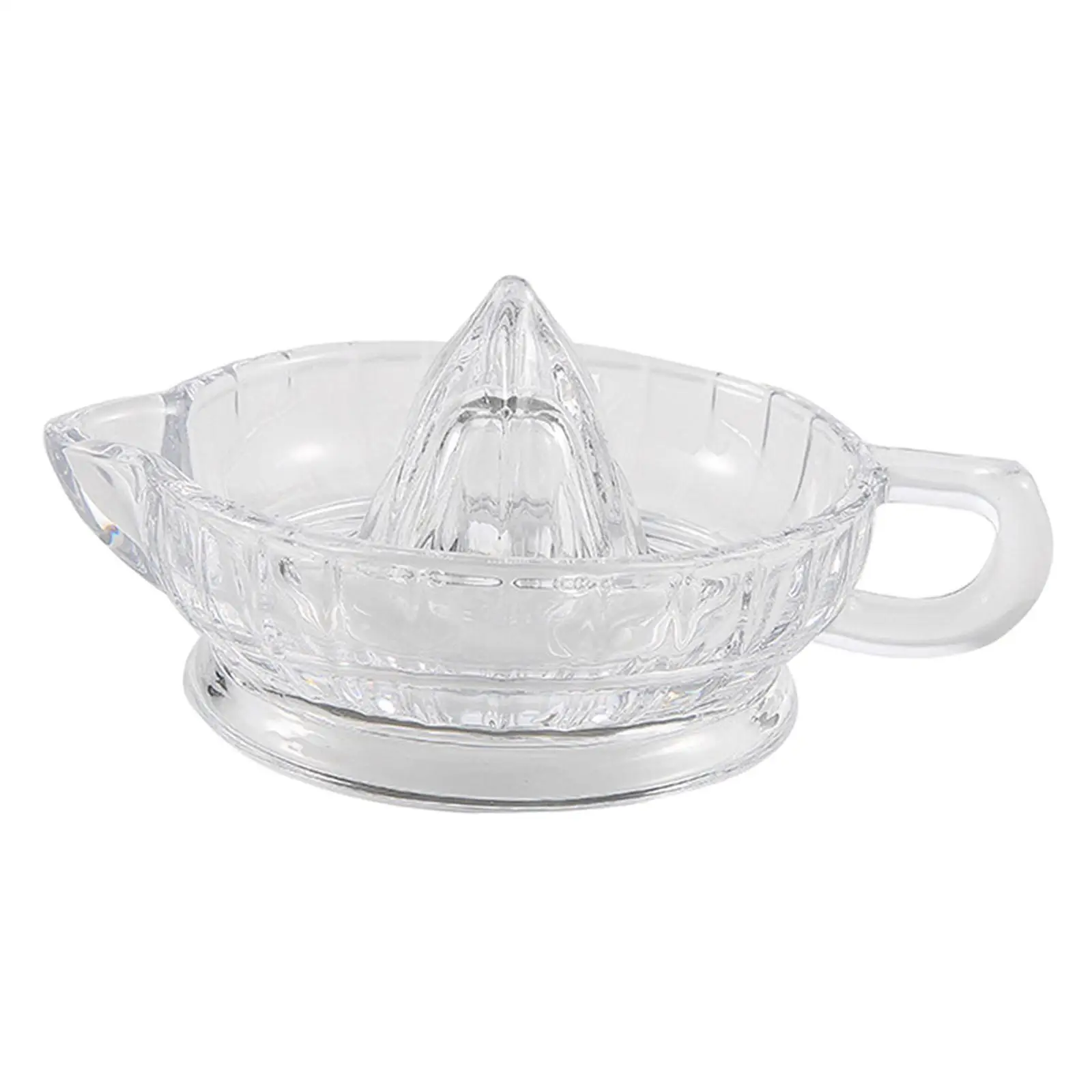 Manual Glass Citrus Squeezer Portable Fruit Juicer with Pouring Spout for Kitchen Bar Drink