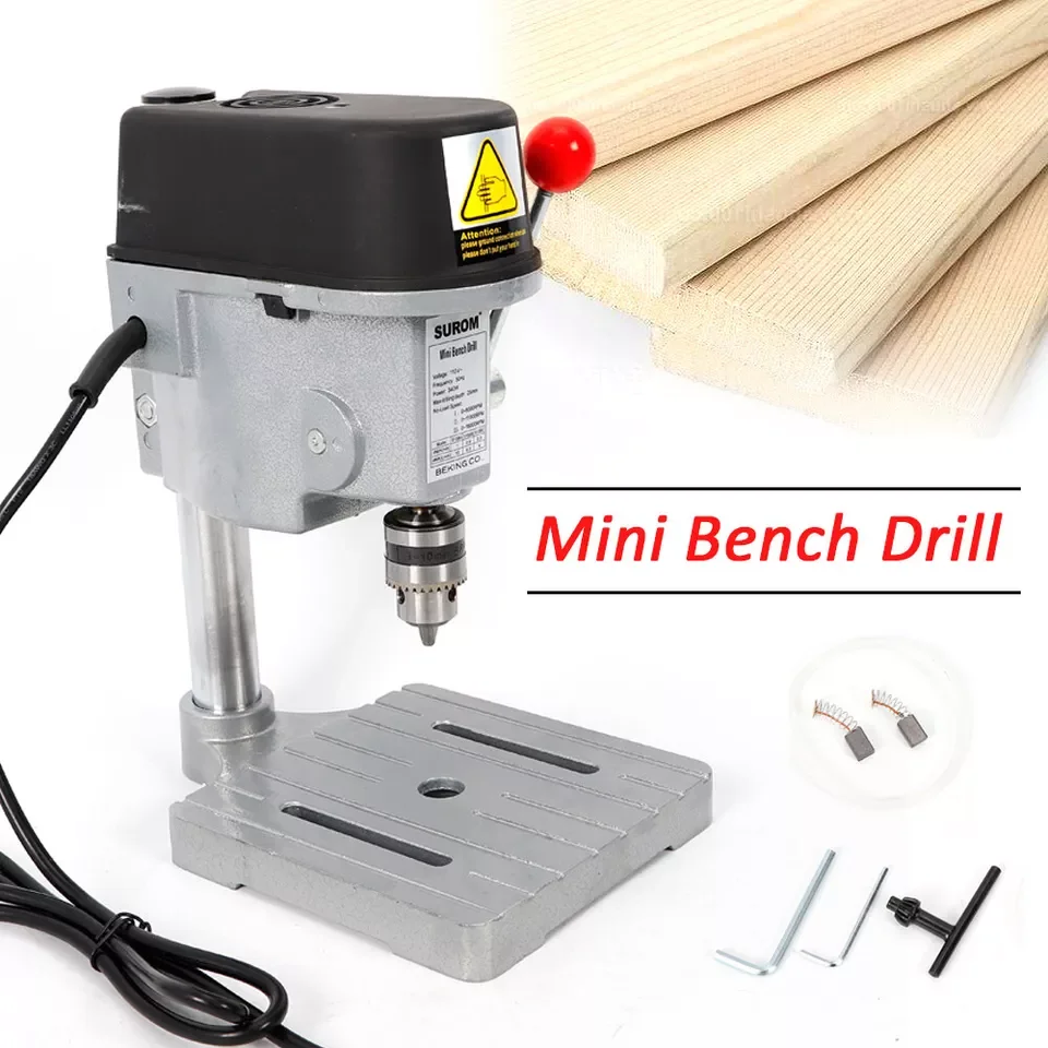 

Portable Drill Press Electric Mini Drill Press Bench Small Benchtop Drill Press Three Speed Adjustabl 340W All-copper Motor