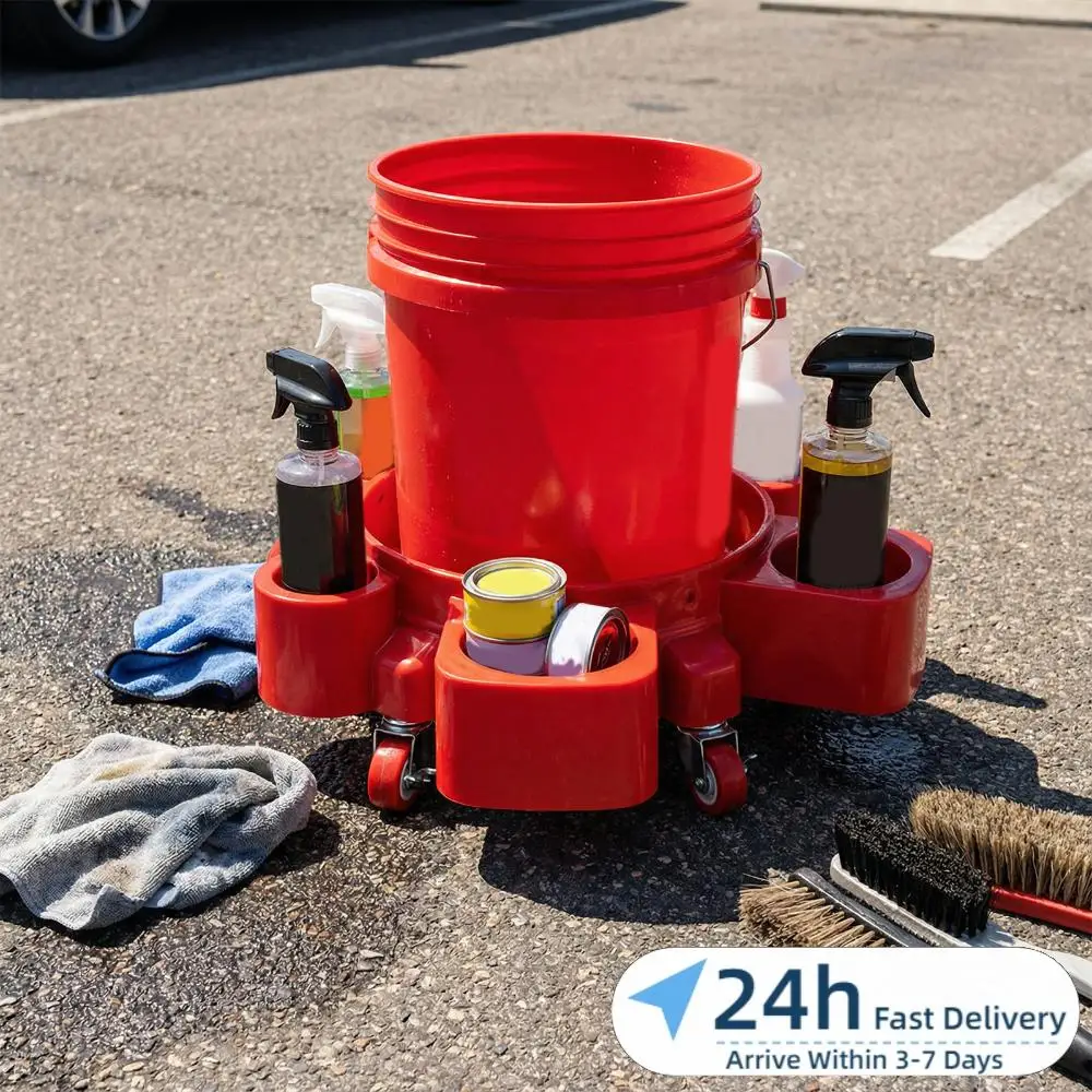 

Тележка-платформа на колесах для тяжелых грузов, мобильная тележка для гаража (красная)