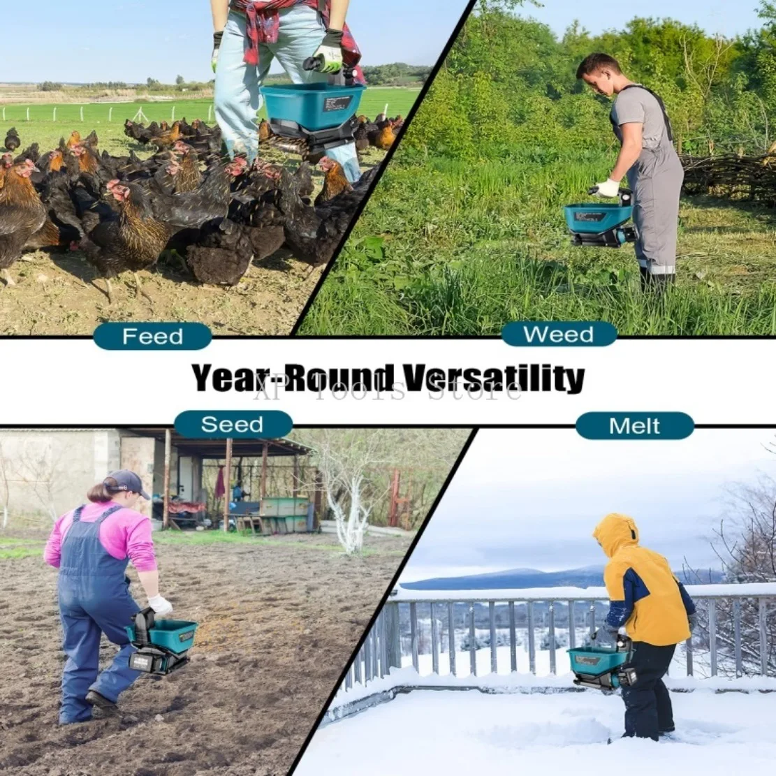 Handheld Electric Fertilizer Spreader 3.3L Cordless: For Makita 18V Battery Seed Lawn Ice Melt Salt