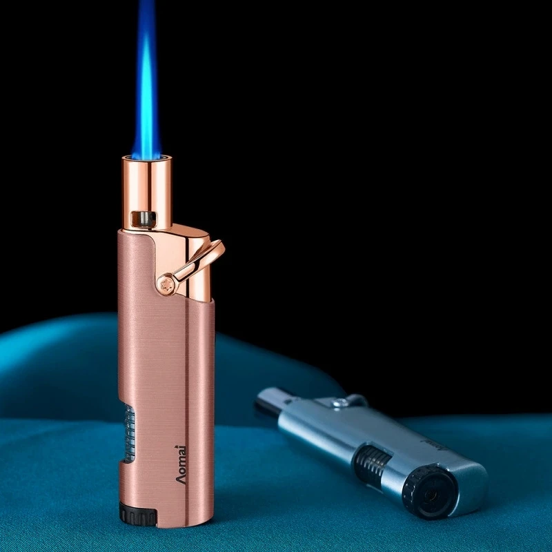 

Portable Visual Window Windproof Lighter Metal Spray Blue Flame Turbine Inflatable Butane Torch Outdoor Lighter Men's Gift
